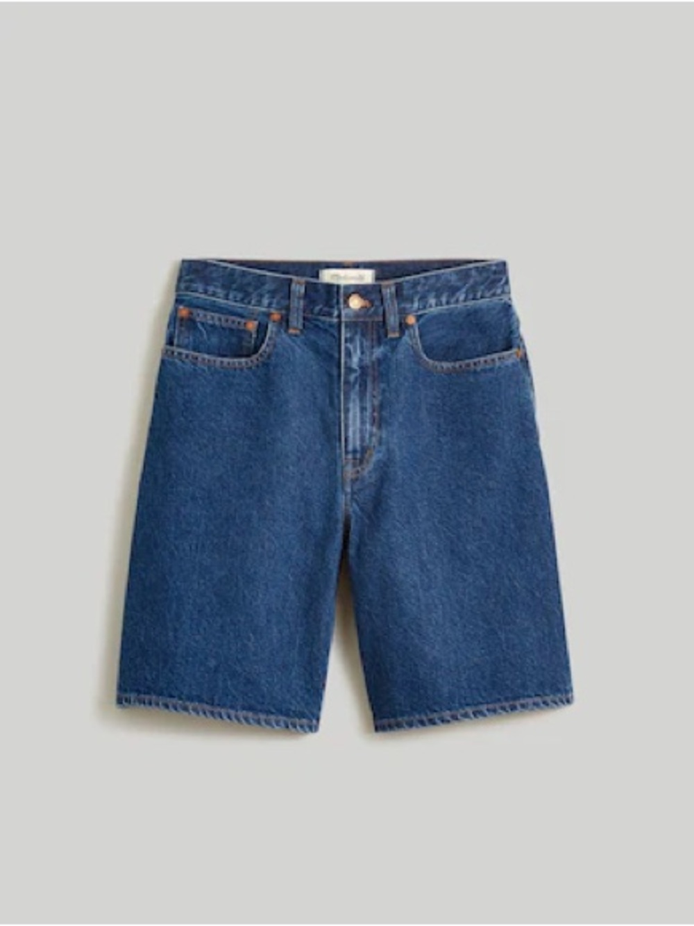 Madewell Dark Blue High-Rise Denim Shorts